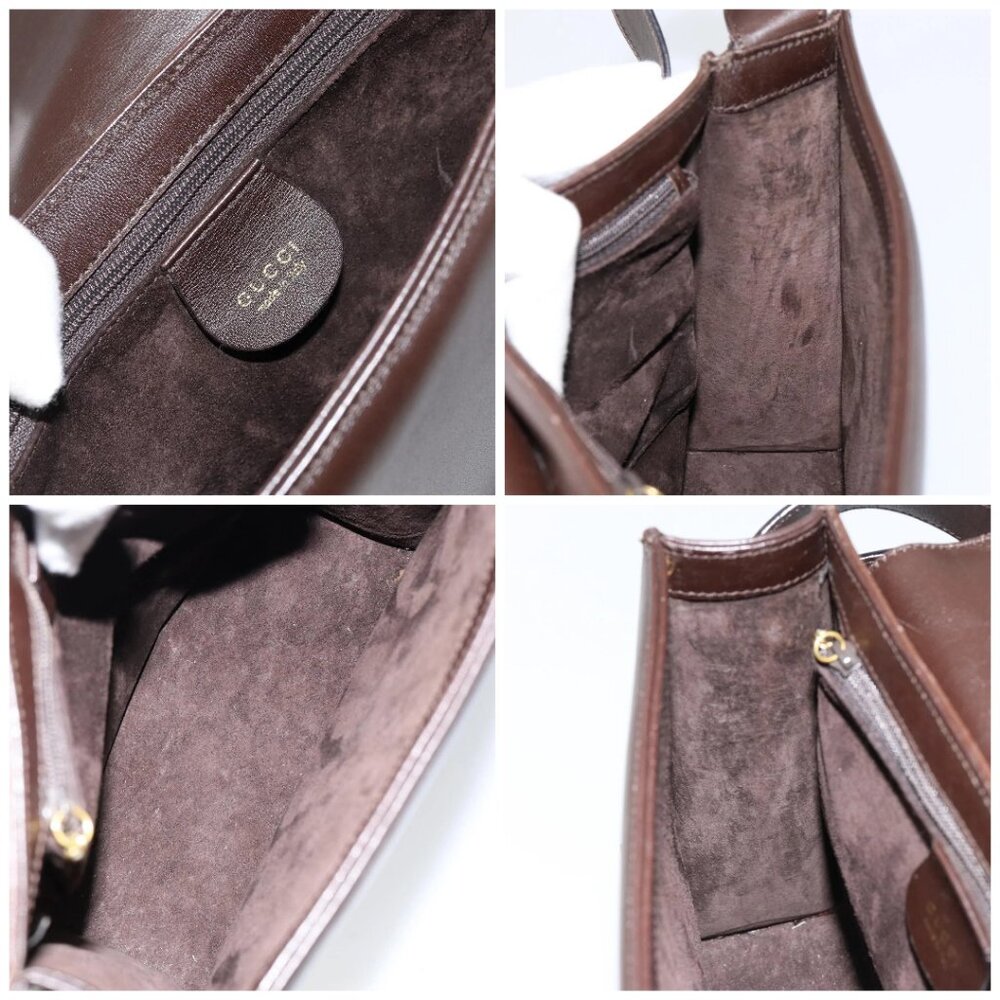 GUCCI Shoulder Bag Leather Brown Gold 001 1274 1874 Auth am9820 - Picture 15 of 16